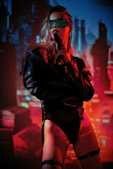 cyberpunk lady with gun © Andrey Kiselev