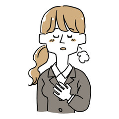 ホッとしているスーツの女性