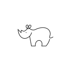 continuous line logo rhino 

