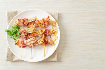 Bacon Wrapped Golden Needle Mushroom