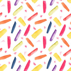 Abstract seamless pattern. Watercolor brush strokes