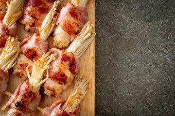 Bacon Wrapped Golden Needle Mushroom