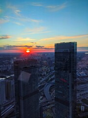 Obraz premium city at sunset