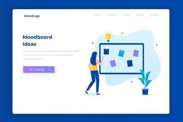 Mood board ideas illustration landing page concept. Illustration for websites, landing pages, mobile applications, posters and banners.