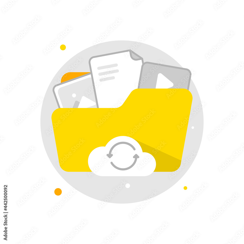 Poster automatically back up files periodically concept illustration flat design vector eps10. modern graph