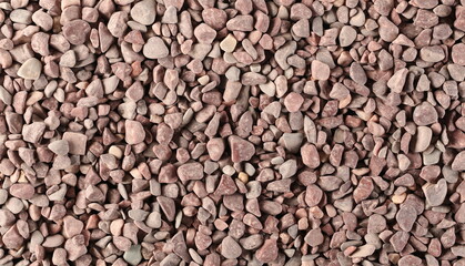 Rocks, small stones pile background and texture, top view