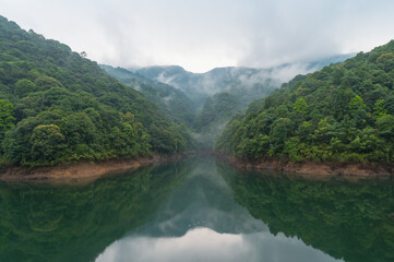 Beautiful scenery of lake and mountains