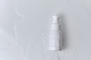 cosmetic bottle cream packaging product on white water background