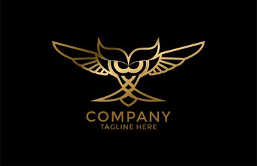 Elegant Golden Owl Logo 
