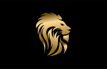 Elegant Side Head Lion Logo