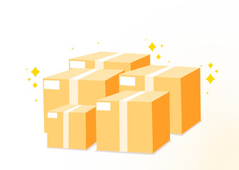 Cardboard pile of boxes art illustration