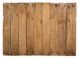 Wooden background made from old planks, isolated on white.
