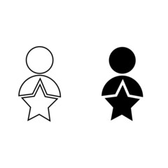 Business client vector icon. people group with stars illustration sign. lead symbol.