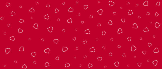 Abstract hearts shape on red background