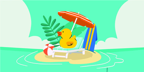 Obraz na płótnie Canvas Adorable Cute Summer Themed Doodle Illustration Exclusive Vector