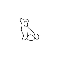 continuous line dog logo vector
