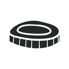 Coin Icon Silhouette Illustration. Money Vector Graphic Pictogram Symbol Clip Art. Doodle Sketch Black Sign.