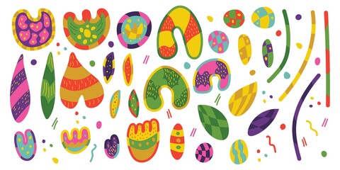 Colorful cute shapes. Elements for creating a design. Vector illustration