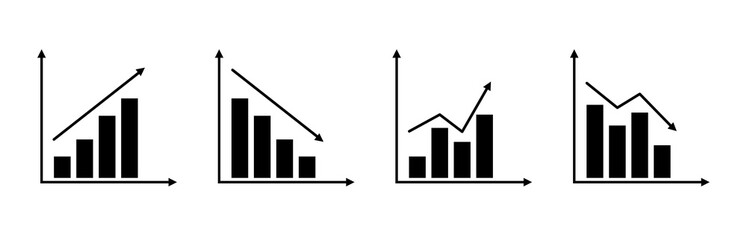 Vector illustration of increasing or decreasing graph.