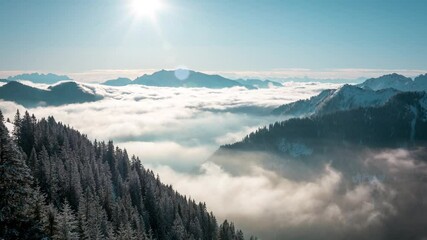 Moving clouds in alps