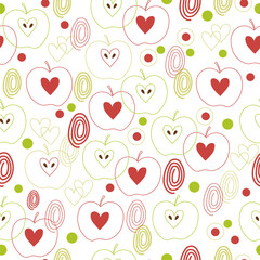 pattern with contour apples 
