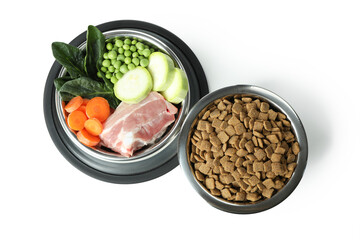 Concept of organic pet food isolated on white background