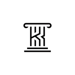 k initial law logo design vector template