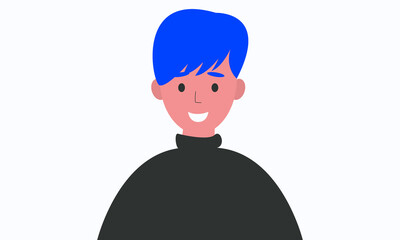 human avatar isolated faceless male portrait of a cartoon character flat