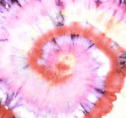 Tan Tie Dye Swirl. Tye Round Background. Stripe
