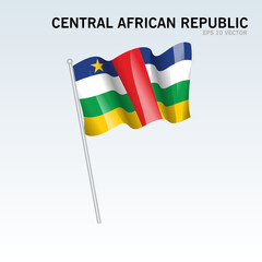 Central African waving flag isolated on gray background