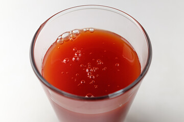 tomato juice on a white background