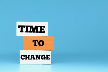 colored blocks with the word time to change. Business concept