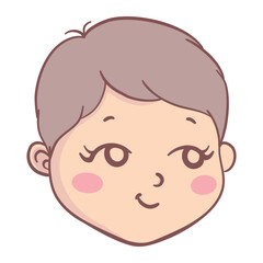Vector illustration of a cartoon baby's head emoticon