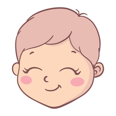 Vector illustration of a cartoon baby's head emoticon