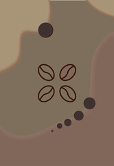 Vector set of abstract creative backgrounds with copy space for text and coffee linear icons - design templates for social medi stories for coffee shop and house - simple, stylish and minimal designs 