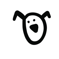 Dog faces. Hand drawn cute cartoon illustration