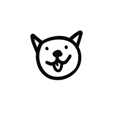 Dog faces. Hand drawn cute cartoon illustration