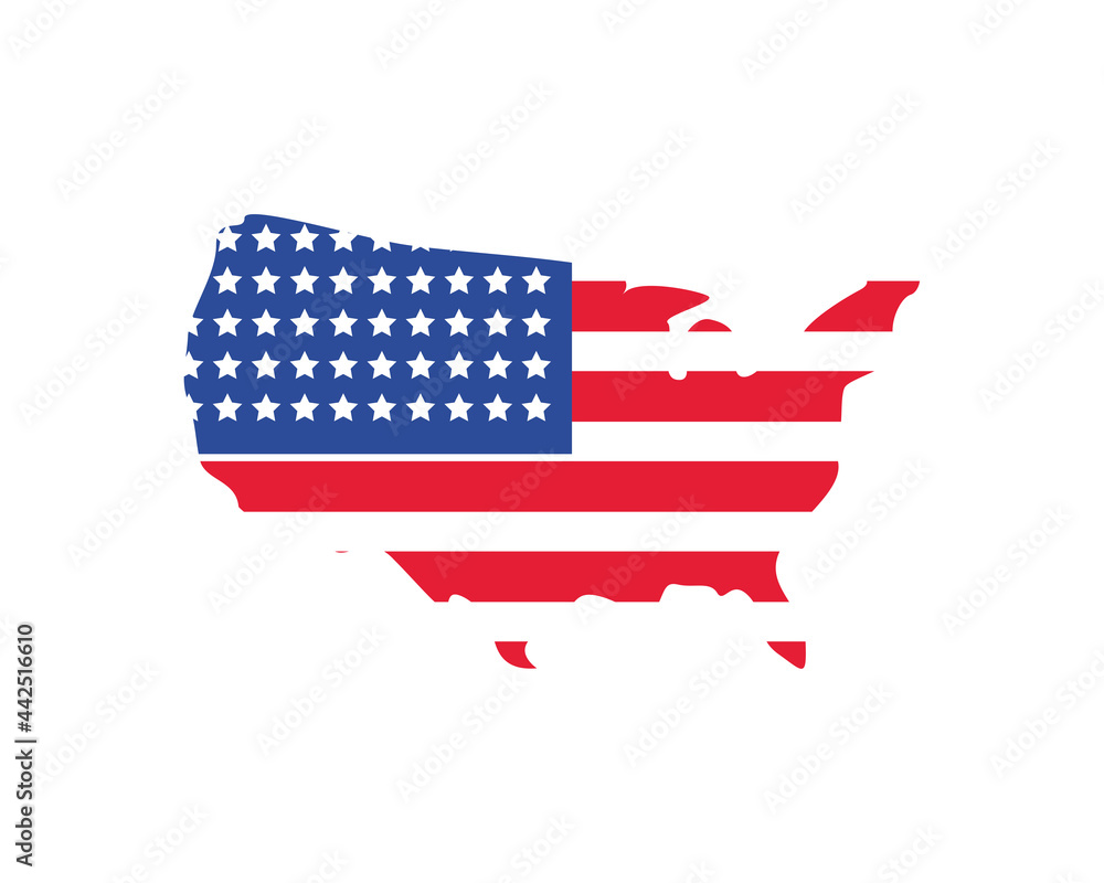 Wall mural usa flag in map