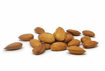 almond seeds isolated on white background