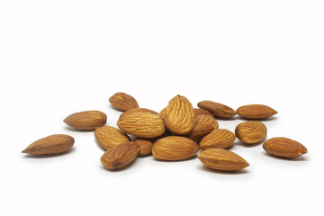 almond seeds isolated on white background