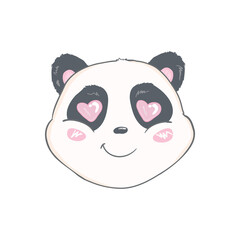 cute panda character vector design, greeting card, invitation, greeting card, poster
