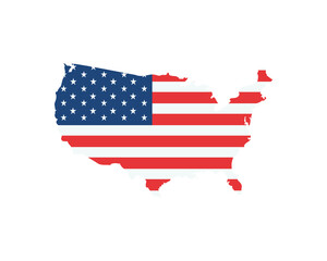 usa map and flag