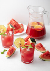Watermelon juice, Summer Cooler, Drink, Bright Setup