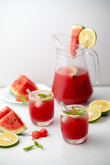 Watermelon juice, Summer Cooler, Drink, Bright Setup