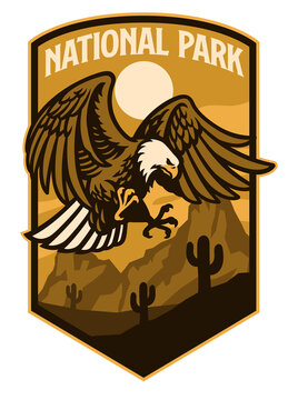 Bald Eagle Of National Park Style Logo