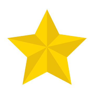 Star Yellow Icon Vector On White Background.