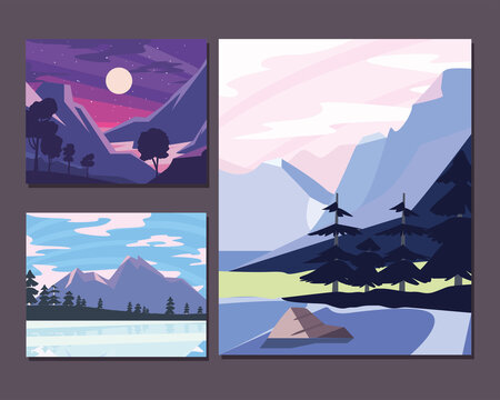 landscapes three scenes