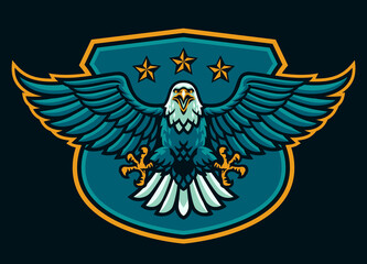 eagle mascot logo on the shield