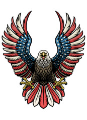 eagle of america in hand drawn style