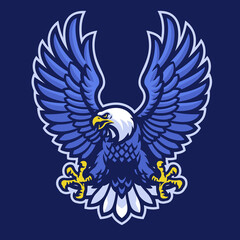 mascot logo of blue bald eagle